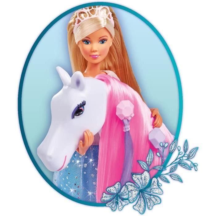 Simba - Steffi Love Princesa y Caballo - Muñeca Modelo 29cm - Vestido + Tiara - Accesorios de Peluquería incluidos 1