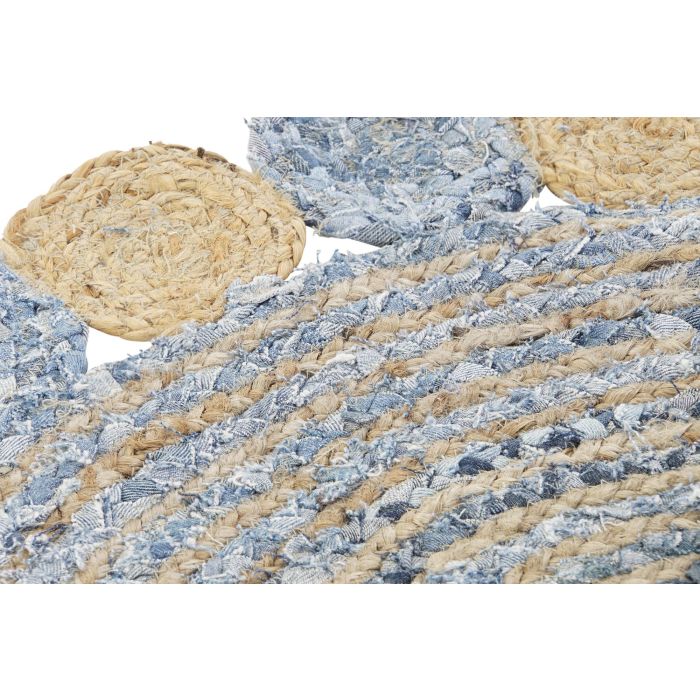 DKD Home Decor Alfombra Indio Pokara Multicolor Azul de Algodón y Yute 200x200 cm 2100 gsm 2 DKD Home Decor Alfombra Indio Pokara Multicolor Azul de Algodón y Yute 200x200 cm 2100 gsm 2