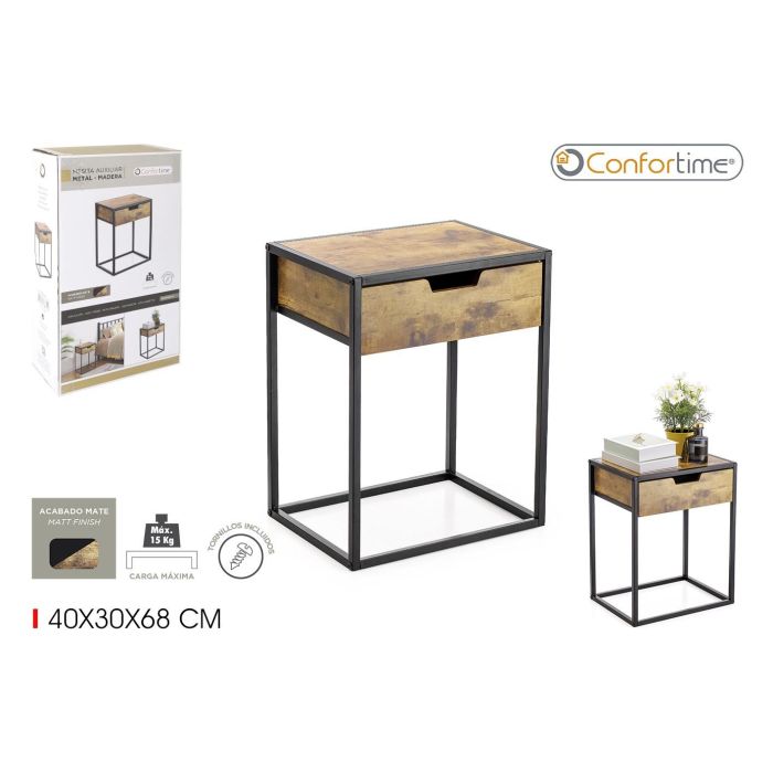 Mesita Auxiliar con Cajón 40x30x68 cm - Confortime (2 Unidades) Mesita Auxiliar con Cajón 40x30x68 cm - Confortime (2 Unidades)