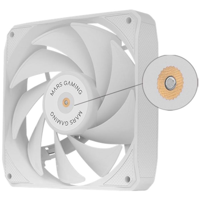 Mars Gaming MF-NCLX2 Pack 2 Ventiladores 12cm PWM FDB Hidráulicos 12dB 72 CFM Blanco 1