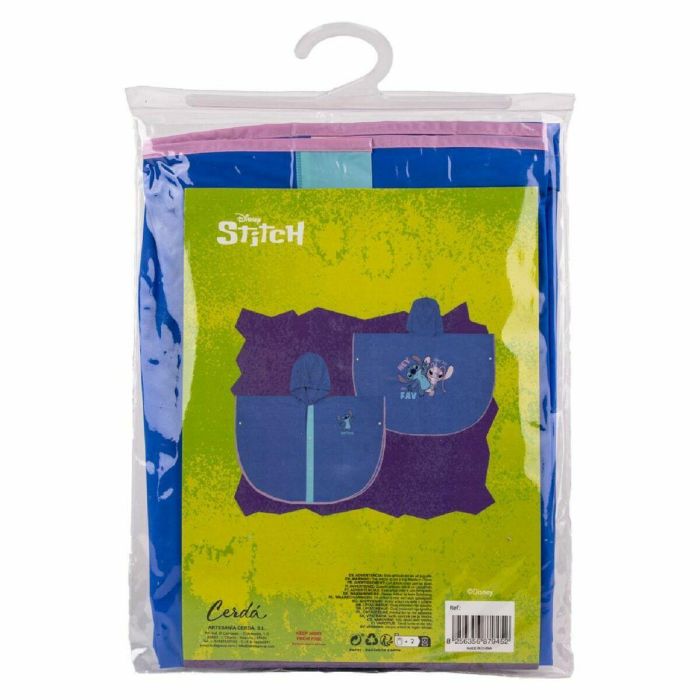 Poncho Impermeable con Capucha Stitch Azul 3