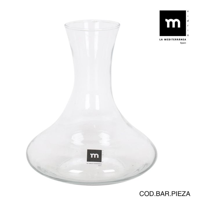 Inde Decantador Zaira 1500 cc (1.5 L) - Vidrio Soplado y Diseño Elegante para Vinos Tintos y Blancos (4 Unidades)