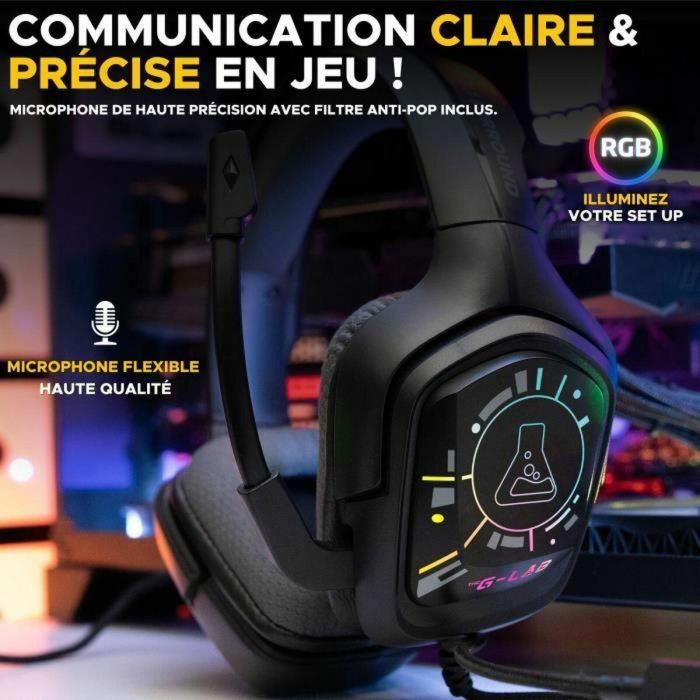 Auriculares para juegos con cable - The G-Lab - KORP COBALT 7.1 - Sonido envolvente 7.1 - USB - RGB 4