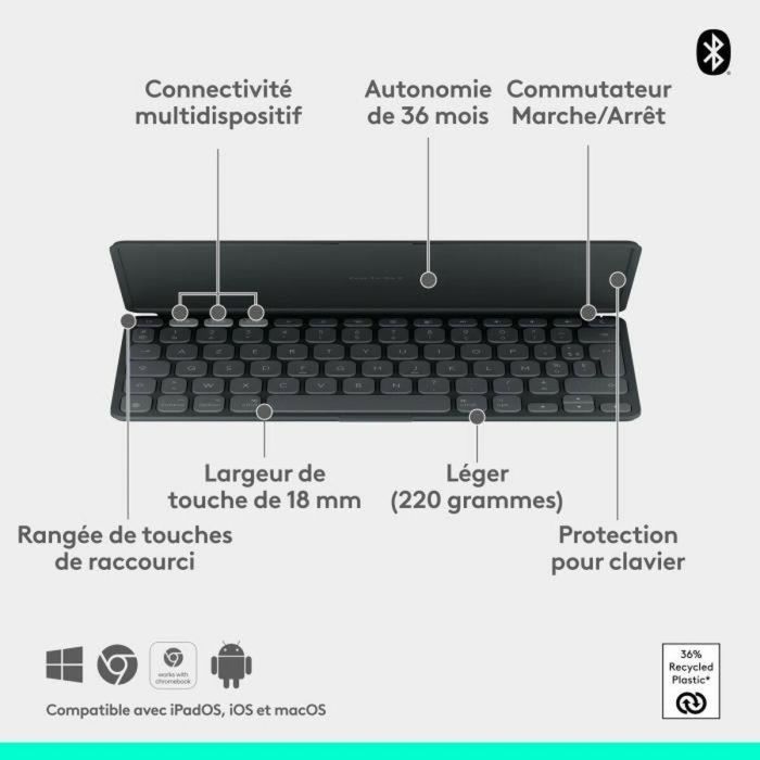 Logitech LOG5099206126077 Teclado Inalámbrico Portátil Keys-To-Go 2 para iPad AZERTY Grafito 1