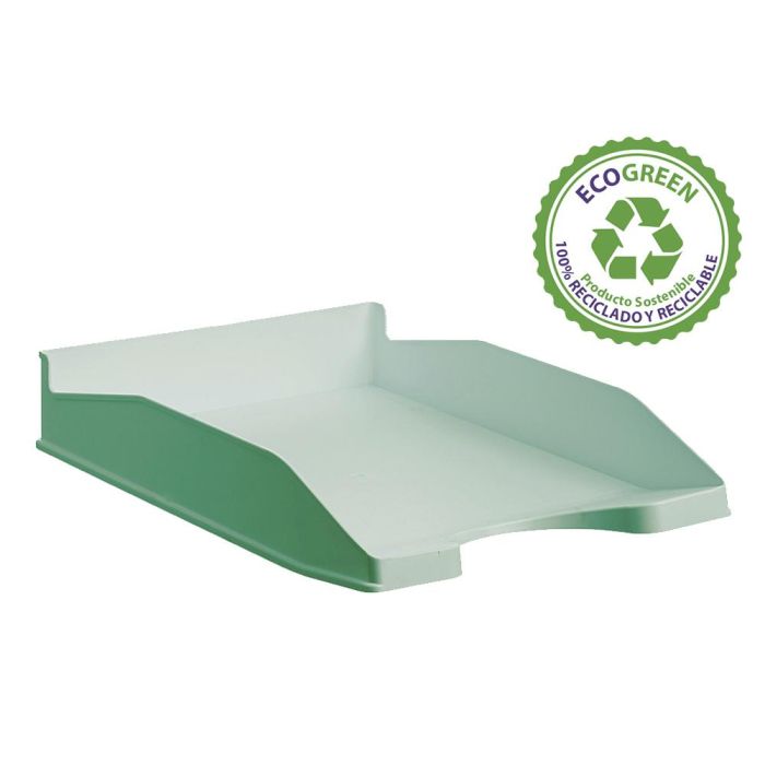 Archivo 2000 Bandeja Ecogreen Apilable 3 Posiciones 345x255x60 mm Reciclado Verde Pastel 1