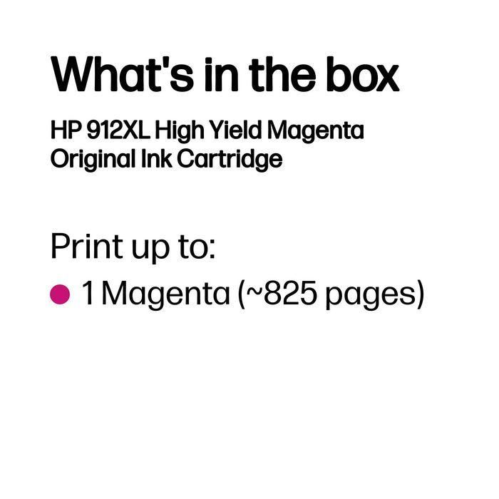 HP 912XL Cartucho de Tinta Original Alto Rendimiento Magenta, Calidad Profesional y Colores Vibrantes 2