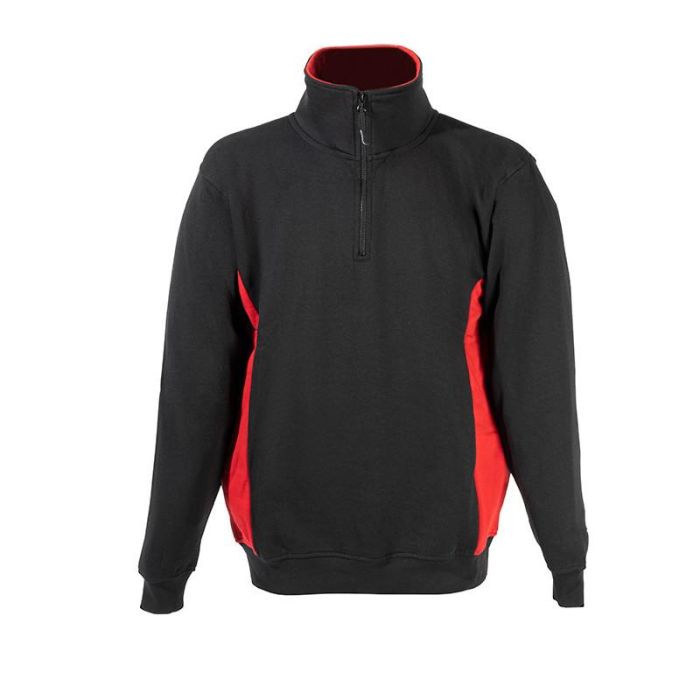 DUVER Sudadera Bicolor Con Cremallera Negro Y Rojo Talla L 1