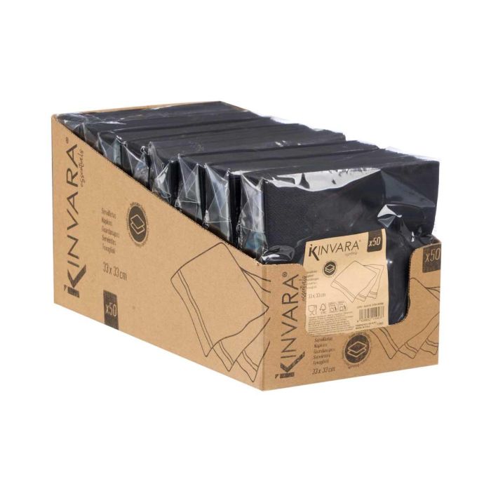 Set 50 Servilletas 33x33 cm Negras Kinvara - Papel (16 Unidades) 2