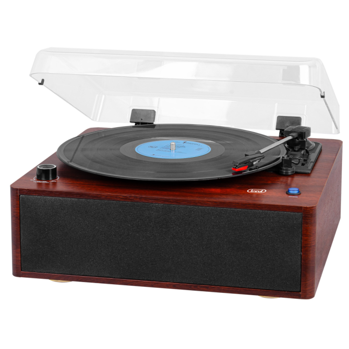Trevi TT 1030 BT Tocadiscos de Tracción Directa con Bluetooth, Altavoces 30W RMS y Diseño en Madera. Soporta 33, 45, 78 RPM.