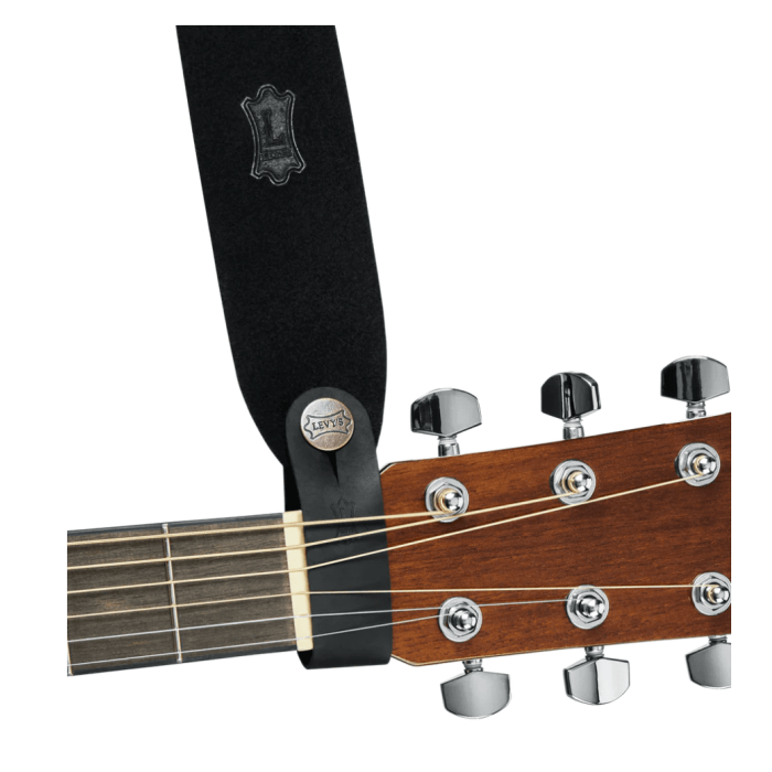 Adaptador De Correa Para Guitarra Acústica ? Cuero Negro Levys 3