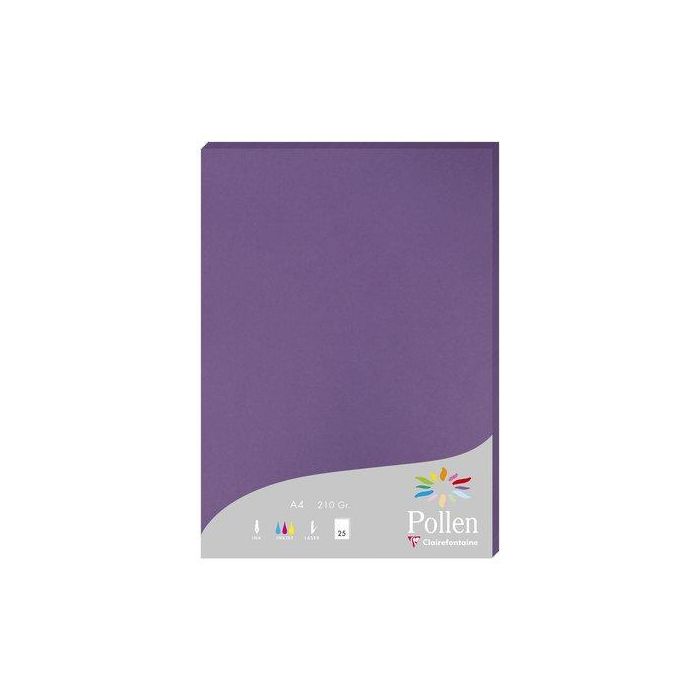 Papel Clairefontaine Pollen A4 210G 25H Violeta