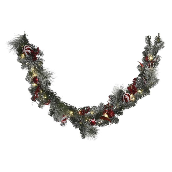 Guirnalda Navidad Tradicional DKD Home Decor Blanco Rojo 15 x 180 x 20 cm (2 Unidades) 1