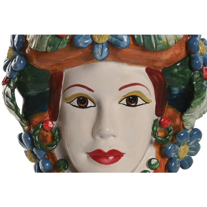 DKD Home Decor Macetero Mediterraneo Sicilia 2024 Verde Multicolor Porcelana 20 x 32 x 20 cm (2 Unidades) 2