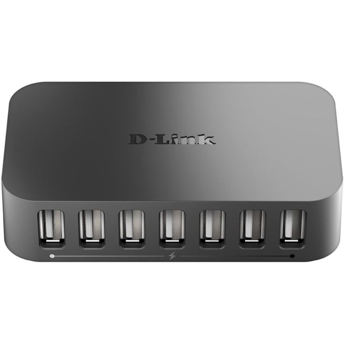 D-Link DUB-H7 Concentrador USB 2.0 de 7 Puertos con 2 Puertos de Carga Rápida, 480Mbps, Plug & Play, Compatible USB 1.1