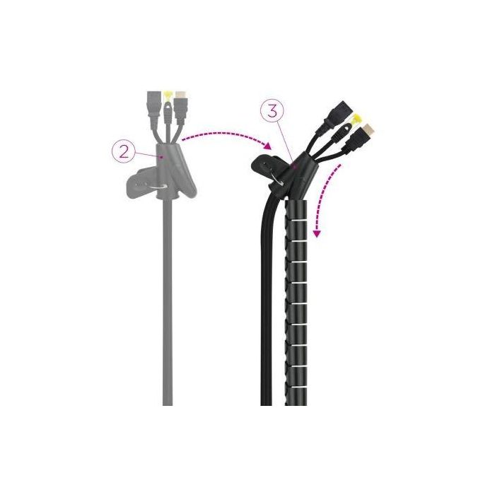 Organizador de Cables NANOCABLE 10.36.0003-BK Negro 3 m Ø 25 mm 2 Organizador de Cables NANOCABLE 10.36.0003-BK Negro 3 m Ø 25 mm 2