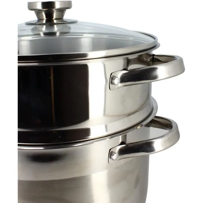 Menastyl 4615450 Cuscús de Acero Inoxidable, 10 Litros, Apto para Todo Tipo de Fuegos, Incluida Inducción 4