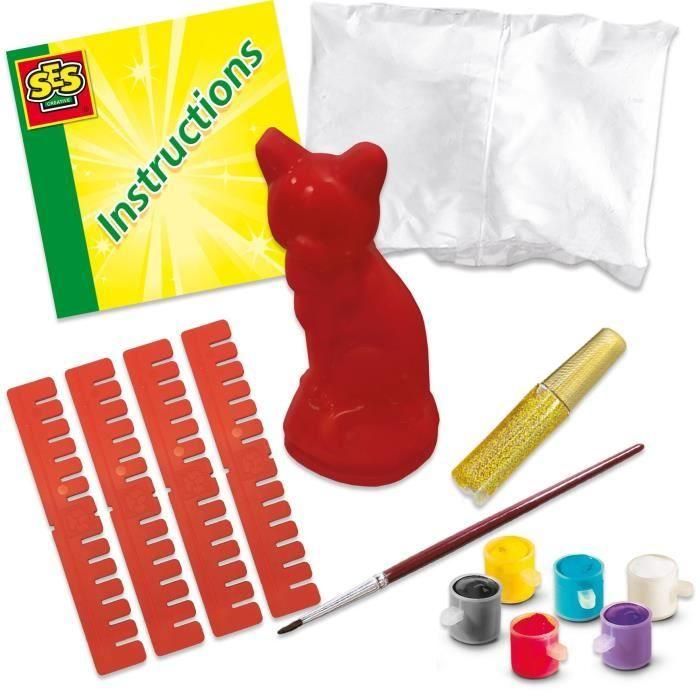 Moldura y pintura - Gato - Pasatiempos creativos - SES CREATIVE - Para hacer gatos con 6 colores de pintura. 4 Moldura y pintura - Gato - Pasatiempos creativos - SES CREATIVE - Para hacer gatos con 6 colores de pintura. 4