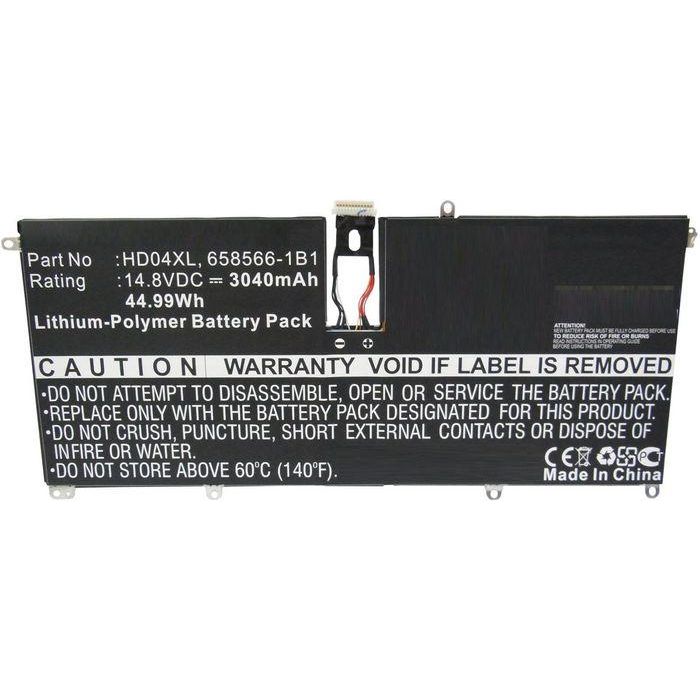 CoreParts Batería para Portátil HP 47.36Wh 14.8V 3200mAh Li-Pol Negro Compatible con Envy 6-1000, Spectre XT Series 3
