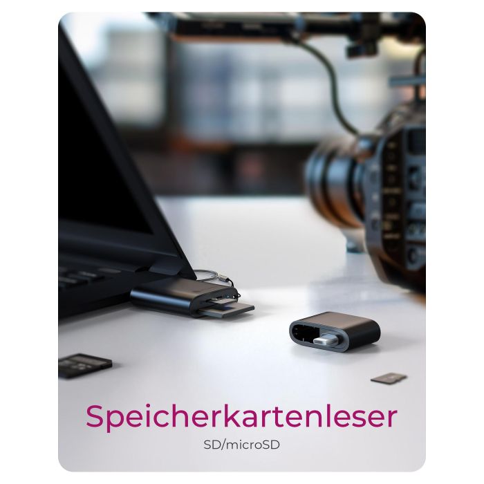 ICY BOX IB-CR204-CU3 Lector de Tarjetas 2 en 1 USB 3.2 Gen 1 para SD, MicroSD, SDXC, SDHC hasta 2 TB, 170 MB/s, Negro 1