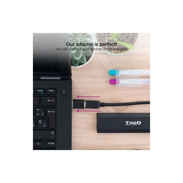 ADAPTADOR NANO CABLE USB A/M - USB C/H 3.1 NEGRO 3