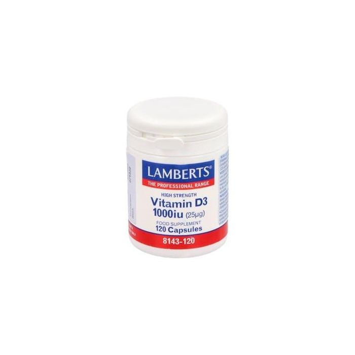 LAMBERTS Vitamina D3 1000 UI 120 Cápsulas. Para Huesos, Dientes y Sistema Inmune. Vitamina D3 de Fácil Absorción.