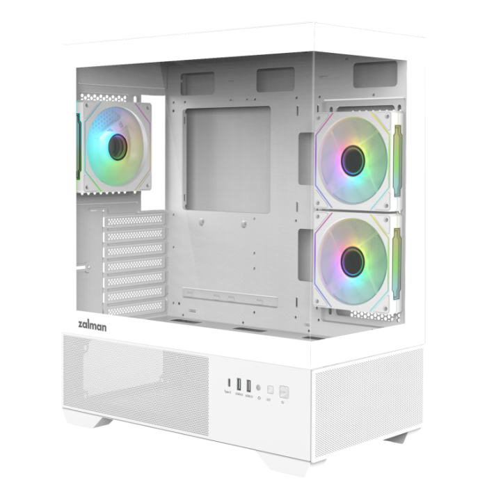 Zalman CHRONIX WHITE Midi Tower Blanco para PC, ATX, con USB 3.2 Gen 1 Tipo A y USB 3.2 Gen 2 Tipo C