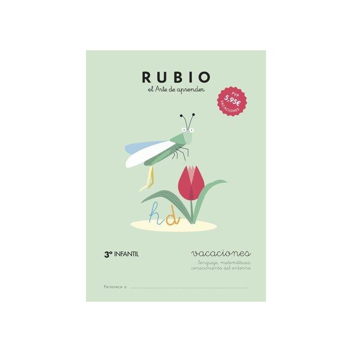 Cuaderno Rubio A4 Vacaciones 3º Educacion Infantil 5 unidades