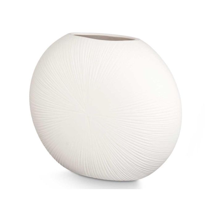 Jarrón de Cerámica Circular Blanco 40 cm - Giftdecor (2 Unidades) 1 Jarrón de Cerámica Circular Blanco 40 cm - Giftdecor (2 Unidades) 1