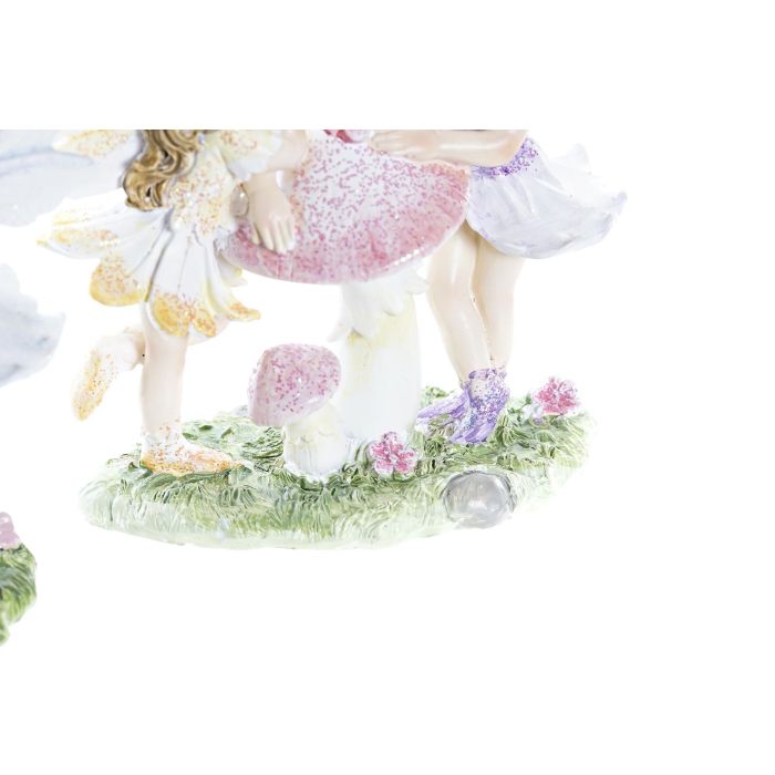 DKD Home Decor Figura Shabby Rosa Azul Hadas Resina 4.5 x 9 x 11.5 cm (4 Unidades) 2