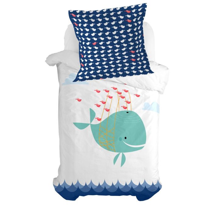 Funda de almohada HappyFriday Moshi Moshi Whale Multicolor 80 x 80 cm 1