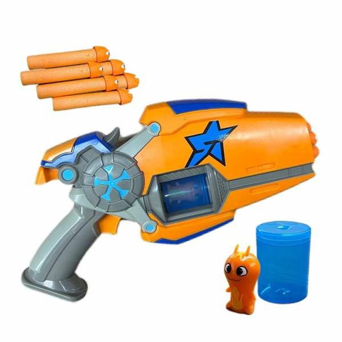 Pistola slugterra eli's megamorph blaster. lanza hasta 6 dardos a la vez. disparo 9 metros. incluye 8 dardos.