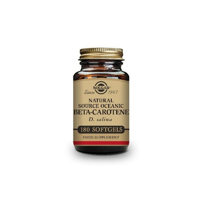 SOLGAR Betacaroteno Oceánico 7mg, Mezcla Carotenoides Naturales, Suplemento Antioxidante, 180 Cápsulas
