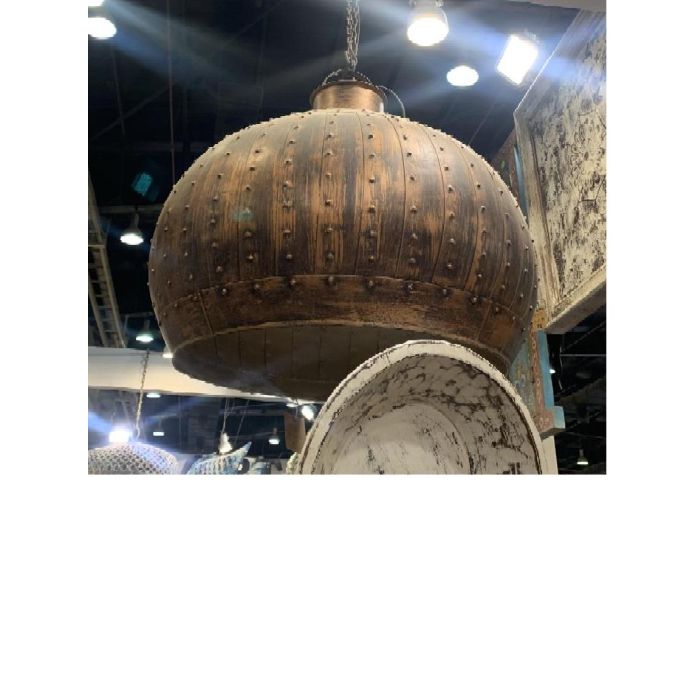 DKD Home Decor Lamp rustik 23 Pantalla Gris Claro Metal 60x60x60 cm 1