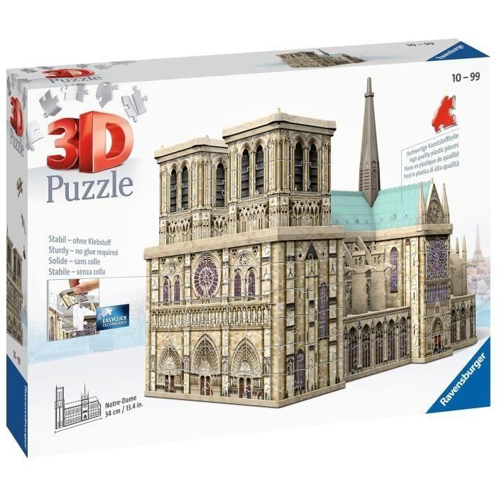Ravensburger 3D Puzzle Notre-Dame de Paris para construir, con 216 piezas, sin necesidad de pegamento 1
