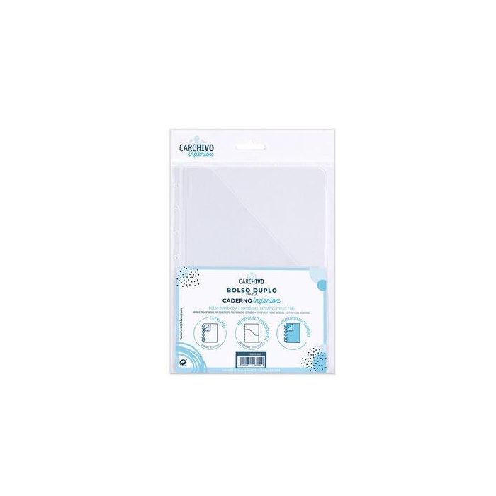 Dosier Con Doble Bolsa Carchivo Ingeniox Pp A4 Transparente (Set de 25)