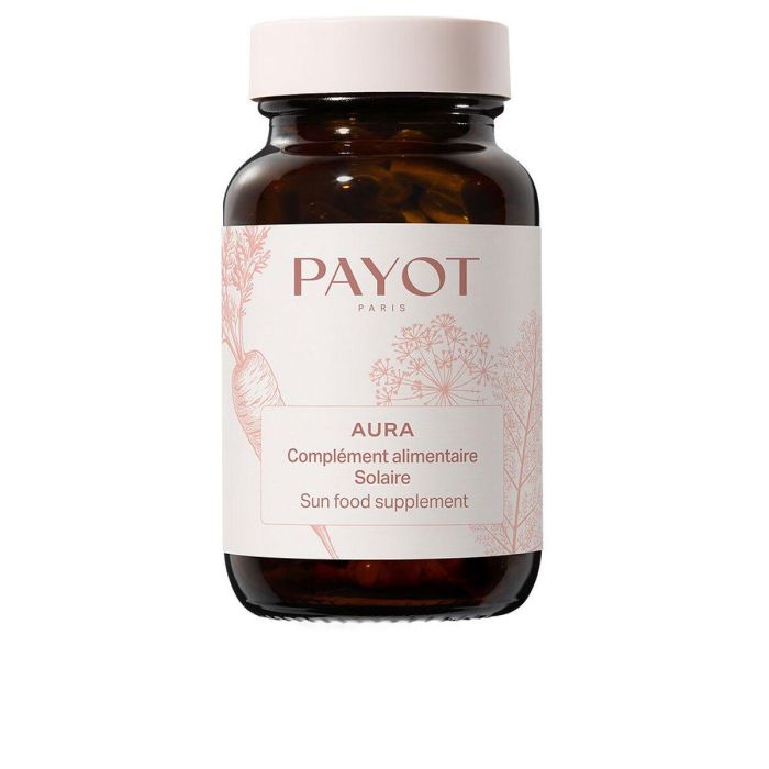 Payot AURA SOLAR | Suplemento Preparador Solar con Beta-caroteno, Vit. E y Selenio | Bronceado Luminoso y Duradero | 60 Cápsulas
