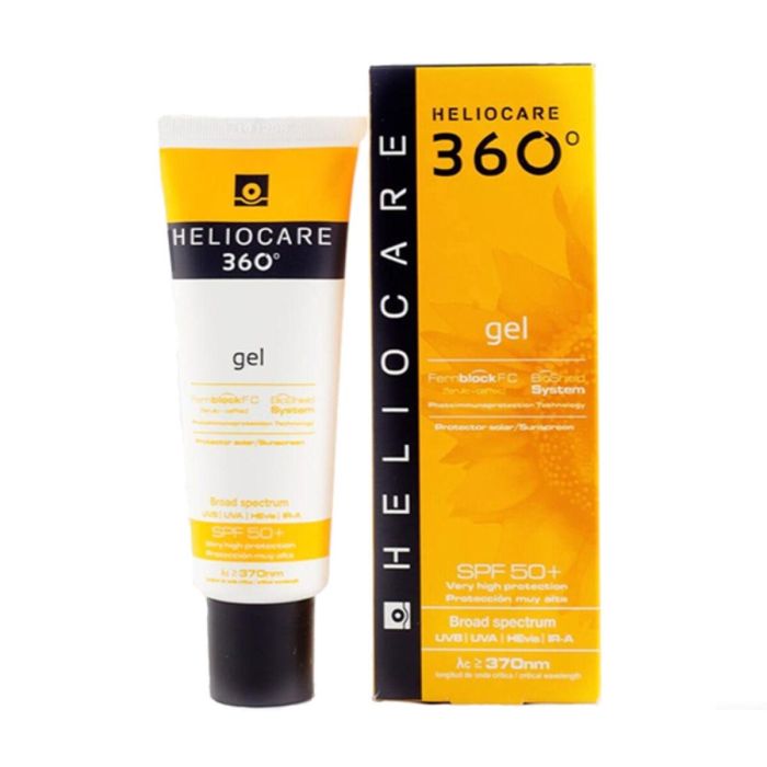 Heliocare 360º Protector Solar Facial Gel Textura Ligera SPF50+ Protección UV, IR, Visible, Antioxidante, No Comedogénico 50 ml