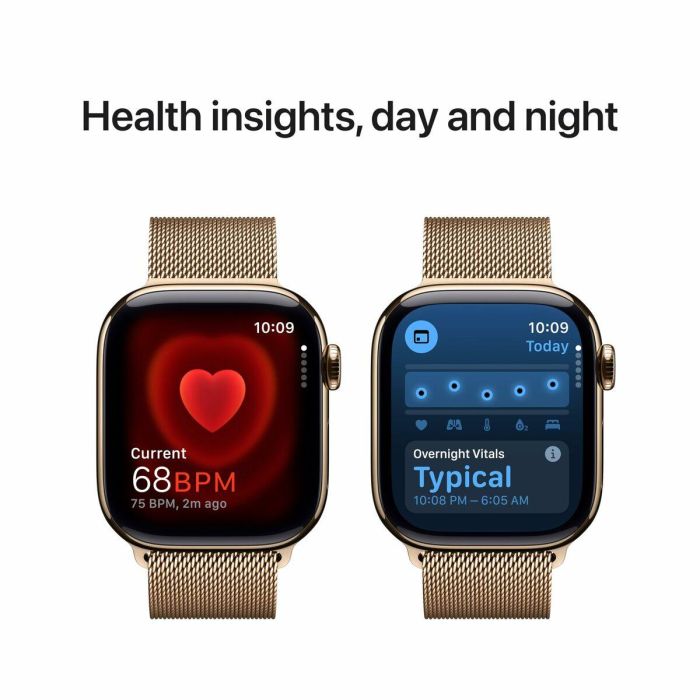 Apple Watch Series 10 GPS + Cellular 42mm Titanio Dorado con Pulsera Milanese Loop Acero Inoxidable Oro 64GB 1 Apple Watch Series 10 GPS + Cellular 42mm Titanio Dorado con Pulsera Milanese Loop Acero Inoxidable Oro 64GB 1