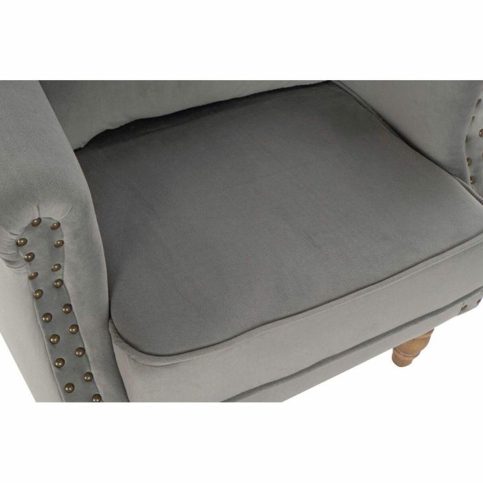 Sillón DKD Home Decor Natural Gris claro Madera de caucho 73 x 75 x 87 cm 1