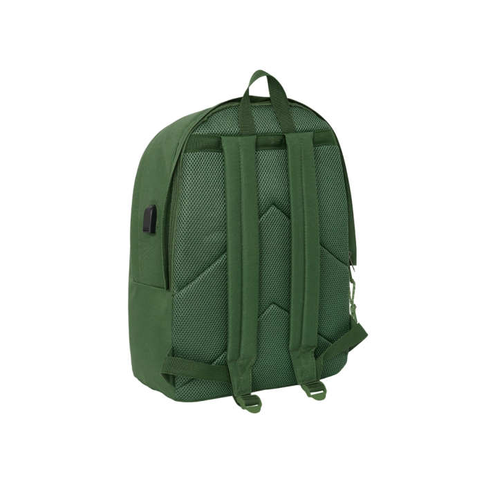 Safta Mochila Doble Portátil 15,6" con USB, Real Madrid Chica Caqui, 31x44x18 cm 1