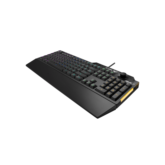 Asus TUF Gaming K1 Teclado Gaming RGB con Reposamuñecas Desmontable, Teclas Programables, 90MP01X0-BKSA00 4