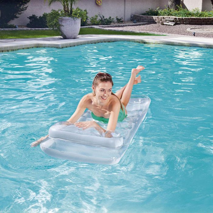 Bestway Colchoneta Hinchable Vasos Metalica con Almohada 188x71 cm Playa y Piscina 43024 1
