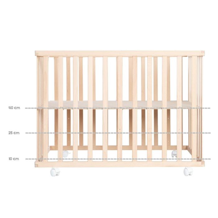 Roba Jumbotwins Parque para bebés de madera maciza natural, altura ajustable 3 niveles, con ruedas con freno, tapete patrón elefante incluido 10 Roba Jumbotwins Parque para bebés de madera maciza natural, altura ajustable 3 niveles, con ruedas con freno, tapete patrón elefante incluido 10