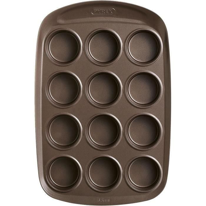 Pyrex 1452002 Molde para Muffins de Acero al Carbono, Antiadherente, 12 Agujeros 1