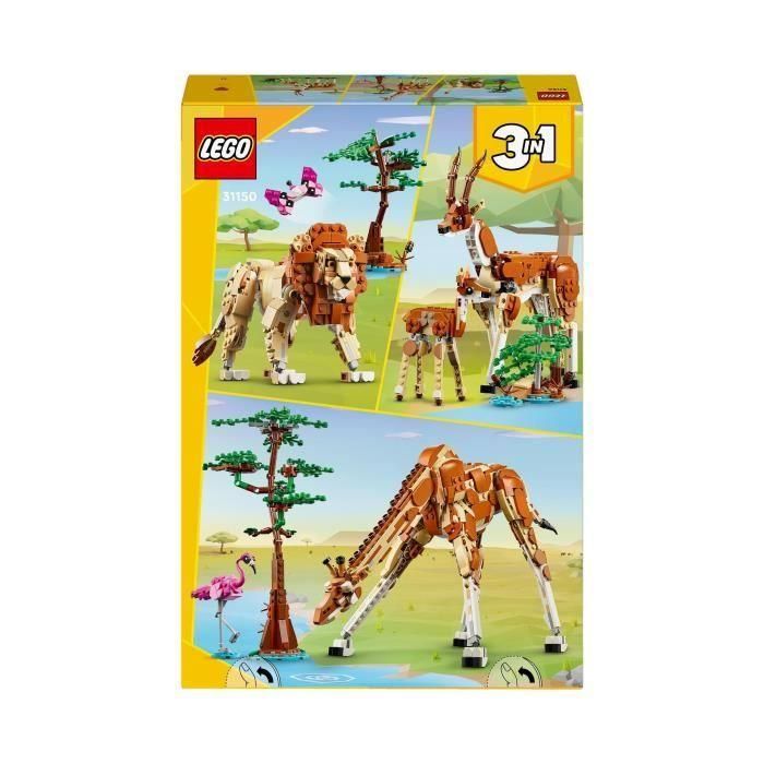 LEGO 31150 Creator 3en1 Safari Animales Salvajes, Juguete con Figuras: Jirafa, Gacelas y León 5