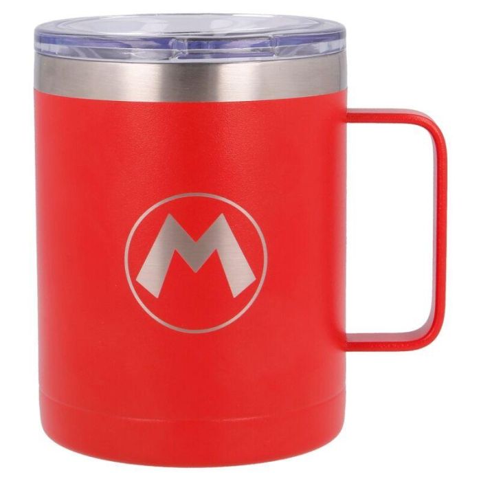 STOR Taza termo de acero inoxidable Super Mario Bros Nintendo 380ml, Doble pared, Libre de BPA