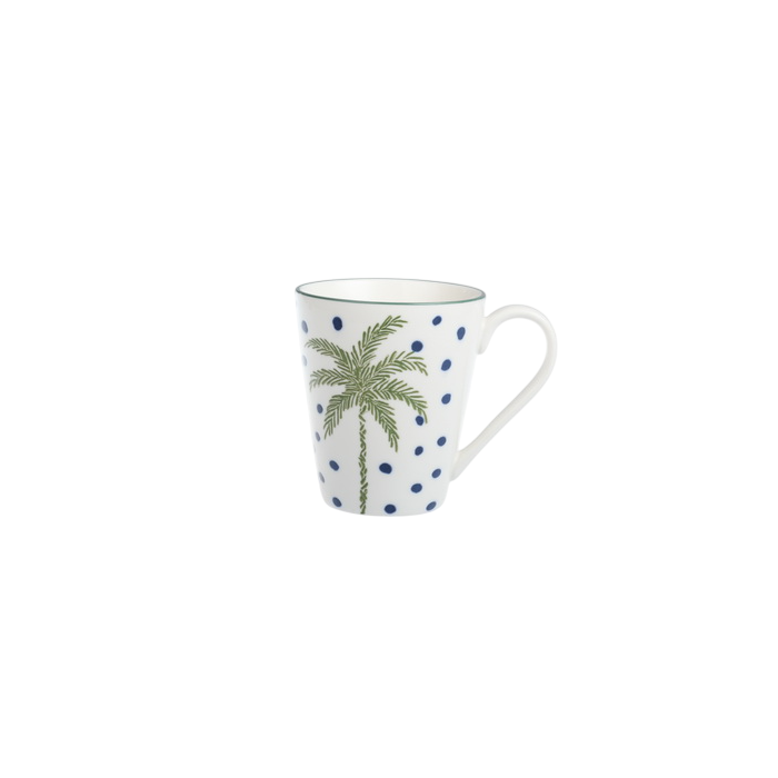 DKD Home Decor Palm 25 Mug Tropical Azul Verde 9.5 x 11 x 13 cm (6 Unidades)