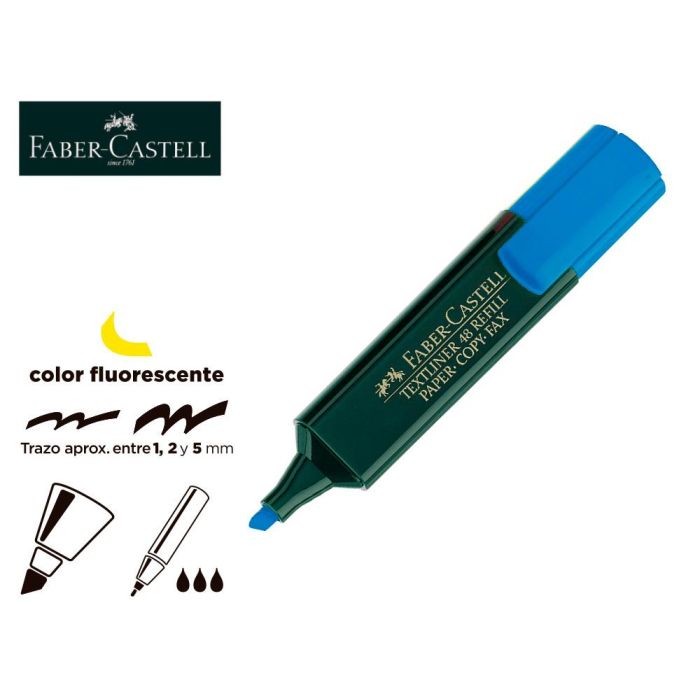 Rotulador Faber Fluorescente 48-51 Azul 10 unidades 5