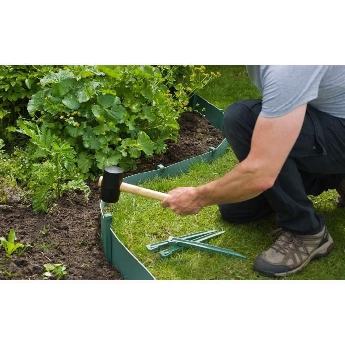 NATURALEZA Bolsa de 10 anclajes de polipropileno para bordes de jardín - H 26.7 x 1.9 x 1.8 cm - Verde 2 NATURALEZA Bolsa de 10 anclajes de polipropileno para bordes de jardín - H 26.7 x 1.9 x 1.8 cm - Verde 2