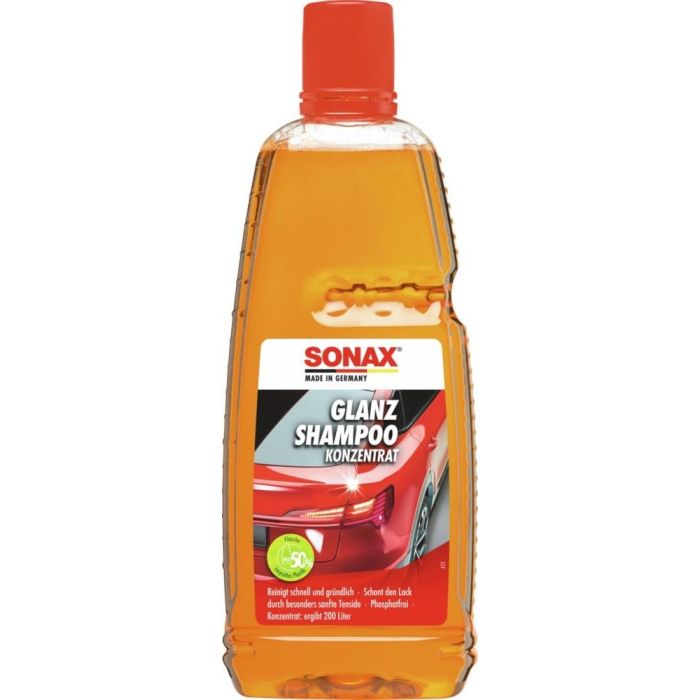 Sonax Champú Brillo Concentrado SX03143000 para Pintura, Goma, Plástico, Vinilo y Cristal, Limpia y cuida la pintura sin fosfatos.
